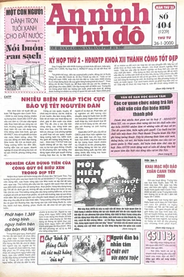 Báo An ninh Thủ đô số 01239, ngày 26/01/2000