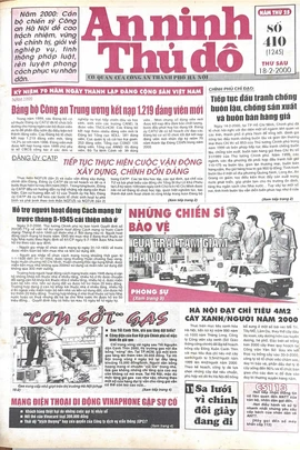 Báo An ninh Thủ đô số 01245, ngày 18/2/2000