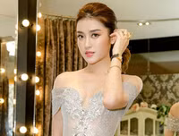 Huyền My xinh lung linh đi thử trang phục dạ hội thi Miss Grand International