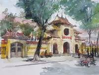 Hà Nội dịu dàng, thương nhớ trong tác phẩm ký họa