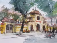 Hà Nội dịu dàng, thương nhớ trong tác phẩm ký họa