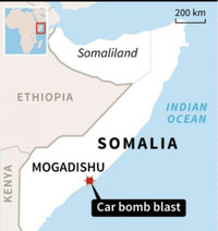 Đánh bom xe kích hoạt từ xa tại Somalia gây thương vong lớn
