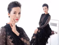 MC Thanh Mai khéo khoe vẻ đẹp gợi cảm với đầm maxi ren