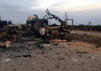 [ẢNH] Trúng tên lửa Syria, đoàn xe bọc thép Thổ Nhĩ Kỳ nát vụn khi chưa kịp tham chiến