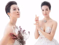 MC Thanh Mai khéo khoe vẻ đẹp gợi cảm với đầm maxi ren