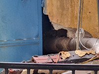 Cận cảnh hố sụt tại 193 ngõ Văn Chương