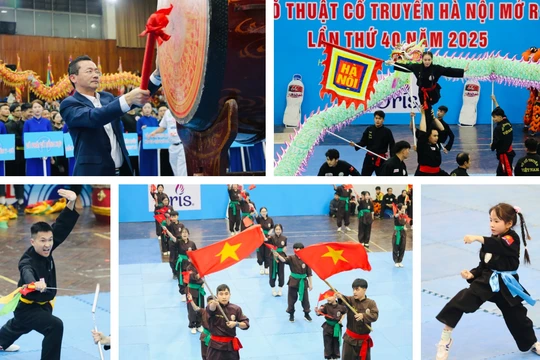 Tưng bừng khai mạc Giải võ thuật cổ truyền Hà Nội mở rộng 2025