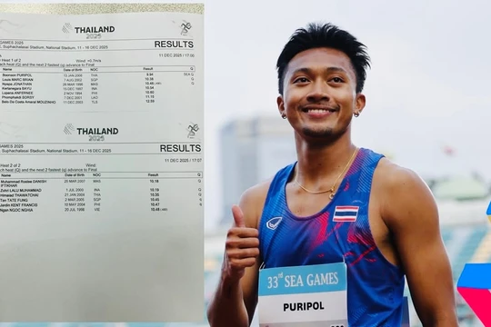 Xem 'thần đồng' Thái Lan chạy 100m dưới 10 giây tại SEA Games 33
