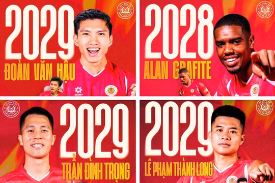 Văn Hậu, Đình Trọng, Alan... tiếp tục gắn bó với CLB Công an Hà Nội