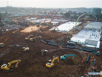 Hình ảnh mới nhất về xây dựng 2 bệnh viện chống đại dịch viêm phổi ở Vũ Hán