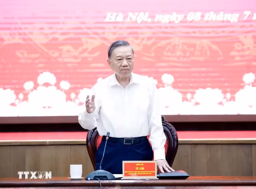 Tổng Bí thư, Chủ tịch nước Tô Lâm phát biểu chỉ đạo (Ảnh: Thống Nhất/TTXVN)