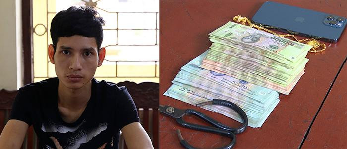 Đối tượng Vượng và tang vật vụ án Đối tượng Vượng và tang vật vụ án