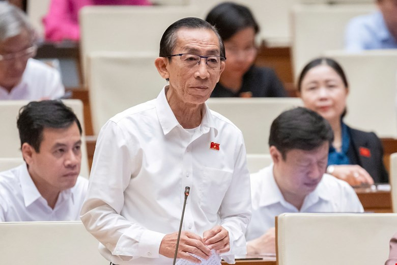 Đại biểu Trần Hoàng Ngân (đoàn TP. HCM) phát biểu