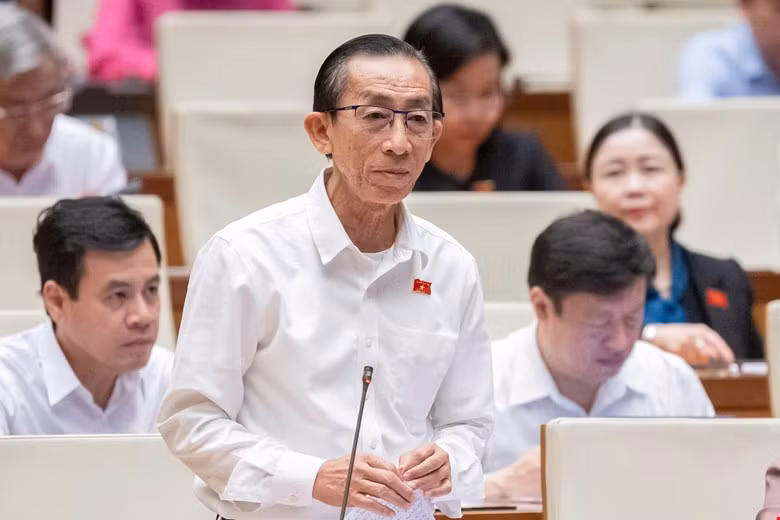 Đại biểu Trần Hoàng Ngân (đoàn TP. HCM) phát biểu