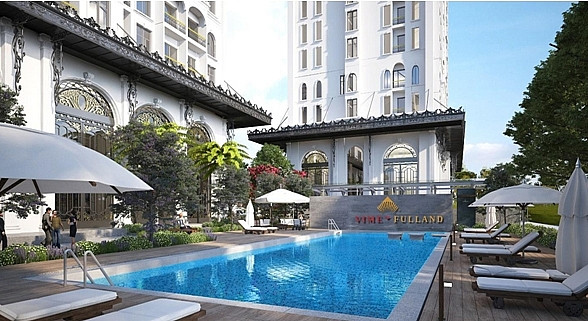 Mái che của khối đế tòa nhà chung cư cao tầng The Jade Orchid