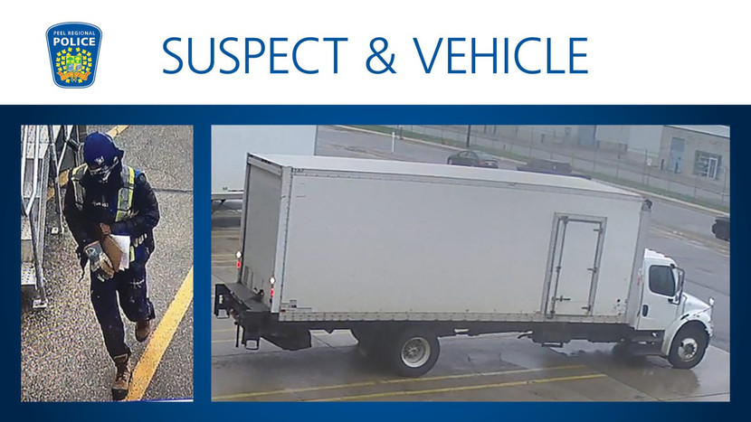 Hình ảnh lái xe cùng chiếc xe tải đánh tráo lô hàng được camera giám sát ghi lại