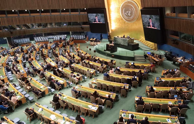 Toàn cảnh phiên họp toàn thể bầu thành viên Hội đồng Nhân quyền Liên hợp quốc nhiệm kỳ 2026-2028