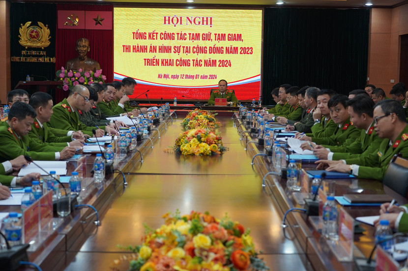 Thiếu tướng Nguyễn Thanh Tùng - Phó Giám đốc CATP Hà Nội chủ trì từ điểm cầu CATP