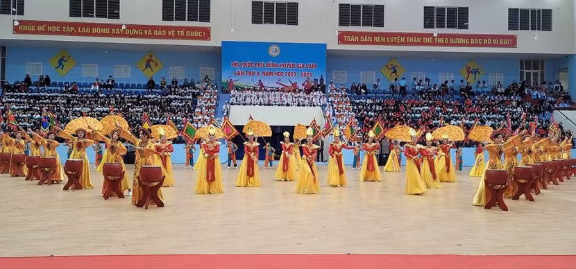 Một tiết mục đồng diễn tại Hội khỏe