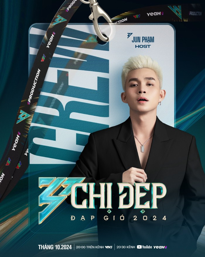 Ca sĩ Jun Phạm sẽ cùng MC Anh Tuấn dẫn dắt chương trình "Chị đẹp đạp gió 2024"