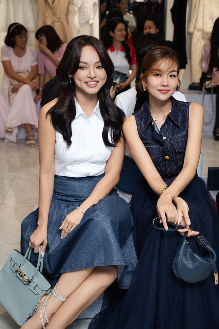 Á hậu Mai Ngô đến chia vui cùng "cô giáo" của mình. Thanh Hằng chỉ có vài ngày nghỉ xả hơi sau khi kết thúc hai tháng làm giám khảo Miss Universe Vietnam 2024 và tìm ra hoa hậu Nguyễn Cao Kỳ Duyên