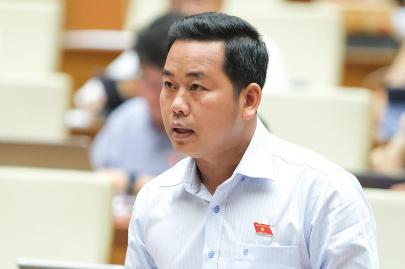 Đại biểu Dương Tấn Quân (đoàn Bà Rịa - Vũng Tàu) thảo luận tại hội trường