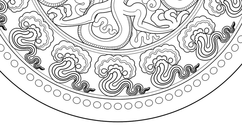 Văn “mây như ý” trang trí trên nắp hộp men trắng, thời Lý, các thế kỷ XI - XII (Nguồn: Viện Nghiên cứu Kinh thành) Văn “mây như ý” trang trí trên nắp hộp men trắng, thời Lý, các thế kỷ XI - XII (Nguồn: Viện Nghiên cứu Kinh thành)