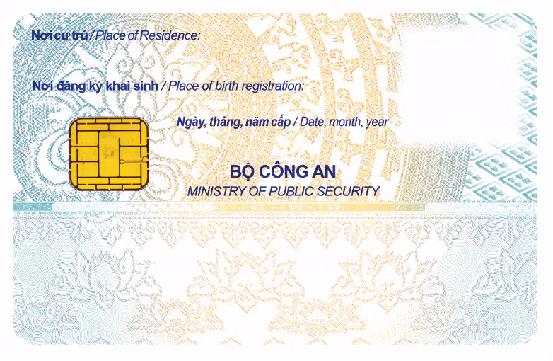 Mặt sau của Thẻ căn cước theo mẫu đề xuất