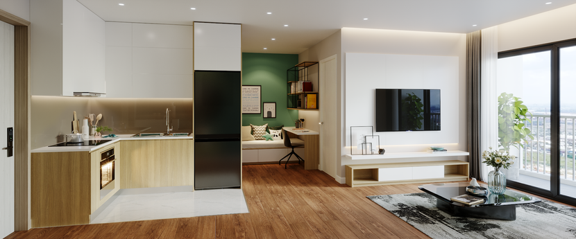 Thiết kế căn hộ mẫu Studio 1 phòng ngủ