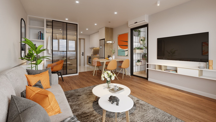 Thiết kế căn hộ 2 phòng ngủ