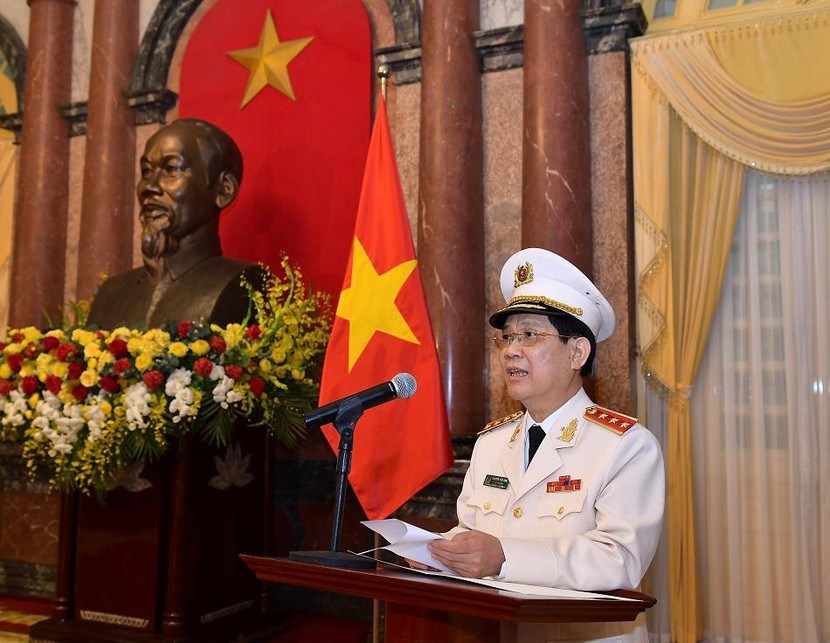 Thượng tướng Nguyễn Văn Sơn phát biểu tại buổi lễ