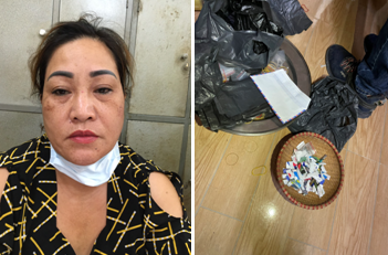 Đối tượng Thúy và tang vật vụ án