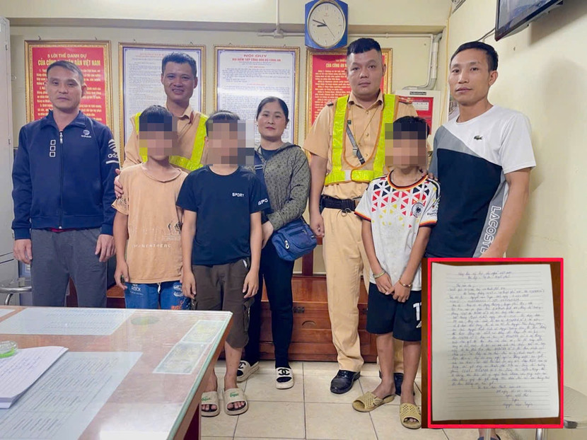 Ba gia đình đến cơ quan Công an đón con và viết thư cảm ơn.