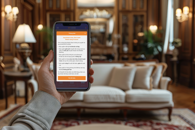 SHB chính thức cập nhật tính năng định danh khách hàng cao cấp trên ứng dụng SHB Mobile