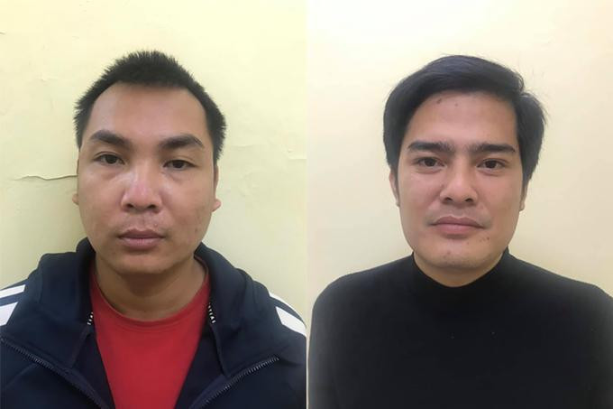 Hiệp (trái) và Phương tại cơ quan điều tra