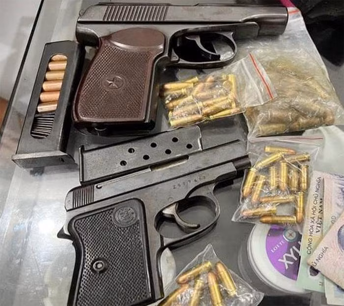Số đạn, vũ khí quân dụng bị cơ quan Công an thu giữ