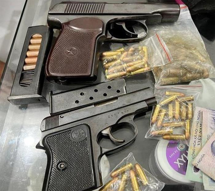 Số đạn, vũ khí quân dụng bị cơ quan Công an thu giữ