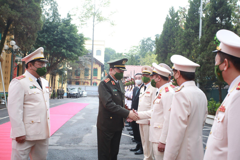 Đại tướng Tô Lâm cùng lãnh đạo Thành phố và các đồng chí trong Đảng ủy, Ban Giám đốc CATP