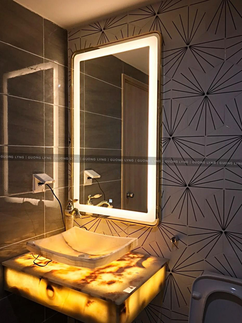 Gương hình chữ nhật - Khung Inox - Led Gương hình chữ nhật - Khung Inox - Led