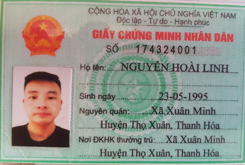 Chứng minh nhân dân mà Wei sử dụng để lưu trú Chứng minh nhân dân mà Wei sử dụng để lưu trú