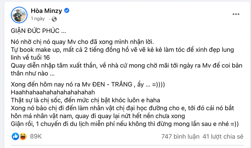 Hoà Minzy "bóc phốt" Đức Phúc đã "lừa" khi mời cô quay MV