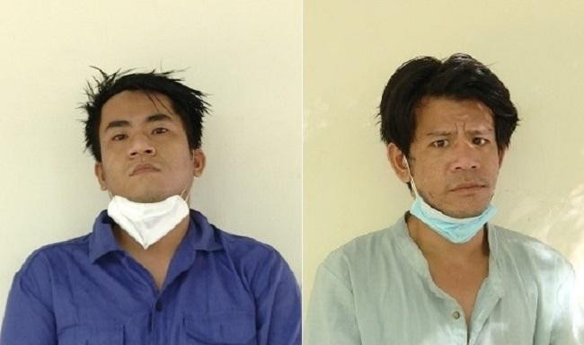 Đối tượng Cường và Tươi tại cơ quan công an Đối tượng Cường và Tươi tại cơ quan công an