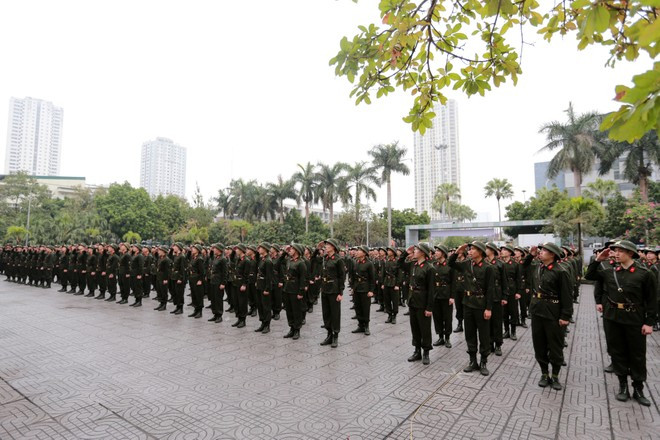Lớp đào tạo, huấn luyện chiến sỹ nghĩa vụ của CATP Hà Nội được tổ chức trang trọng, bài bản
