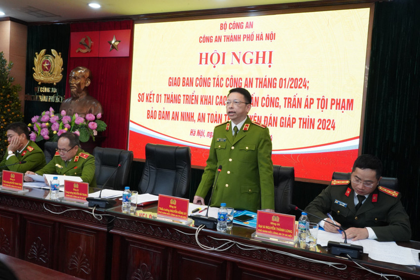 Thiếu tướng Nguyễn Hồng Ky - Phó Giám đốc CATP phát biểu chỉ đạo tại hội nghị