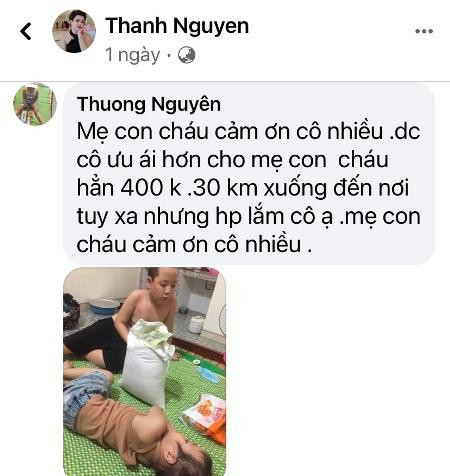 Tin nhắn cảm ơn của người được nhận quà khiến bà Thành ấm lòng