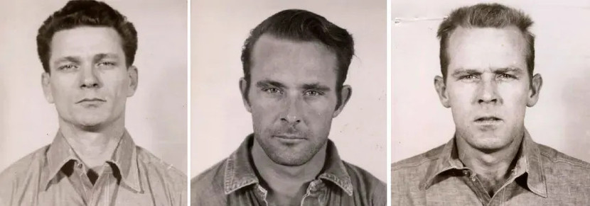 Từ trái qua: Frank Lee Morris, Clarence Anglin và John Anglin Từ trái qua: Frank Lee Morris, Clarence Anglin và John Anglin