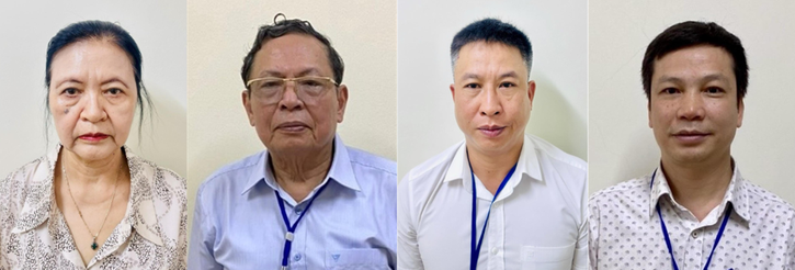 Các bị can Trương Thị Nga, Lại Hồng Khánh, Lương Minh Sơn, Vũ Nam