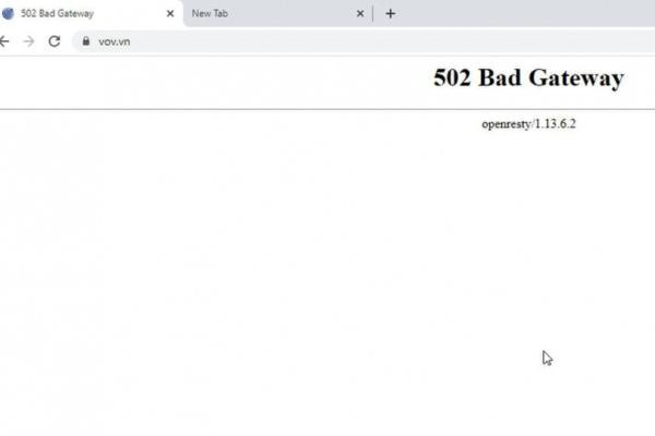 Bạn đọc không thể truy cập vào trang web của báo VOV vào thời điểm tờ báo điện tử này bị tấn công (ảnh VOV)