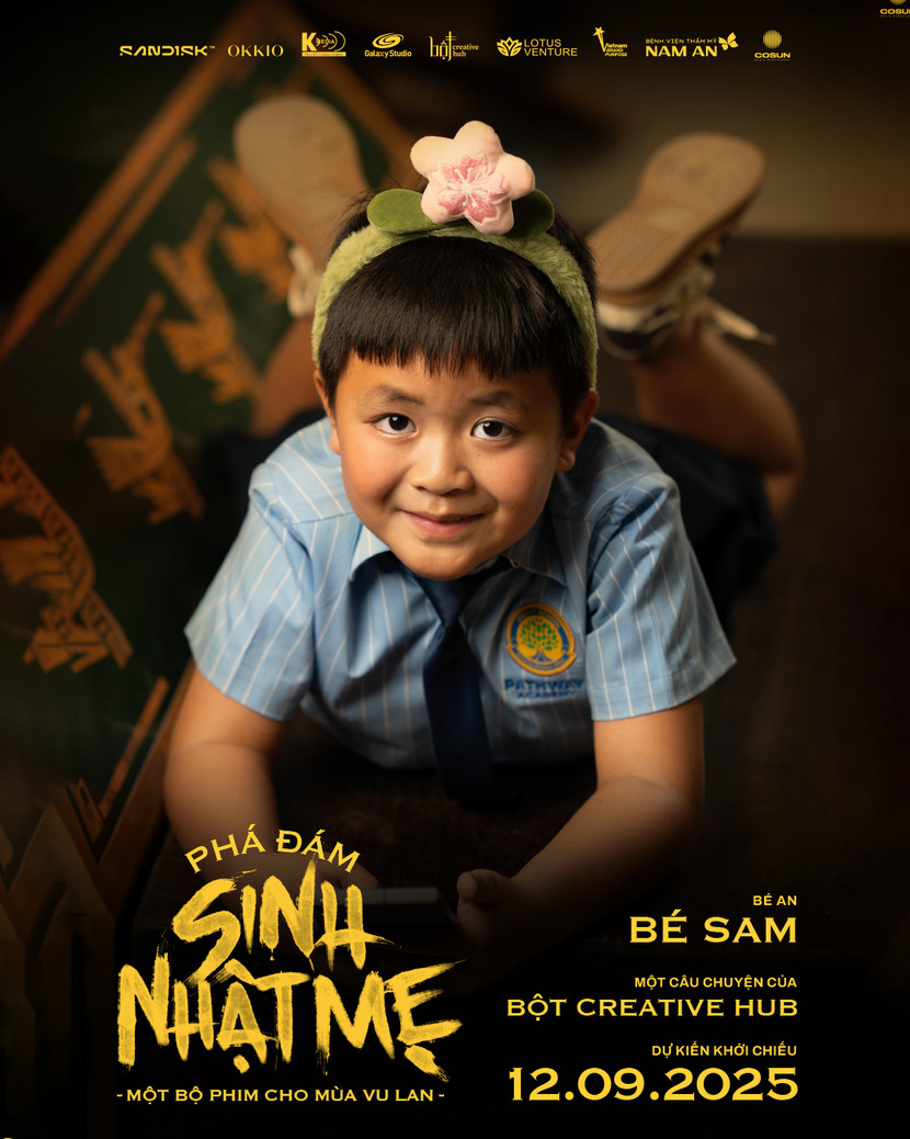 Bé Sam là diễn viên nhỏ tuổi nhất đoàn phim “Phá đám: Sinh nhật mẹ”