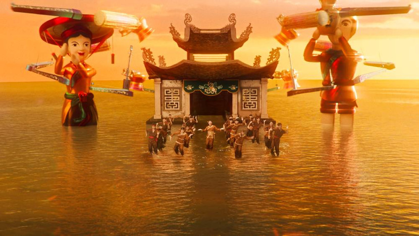 Hình ảnh nghệ thuật múa rối nước trong MV “Made In Vietnam”